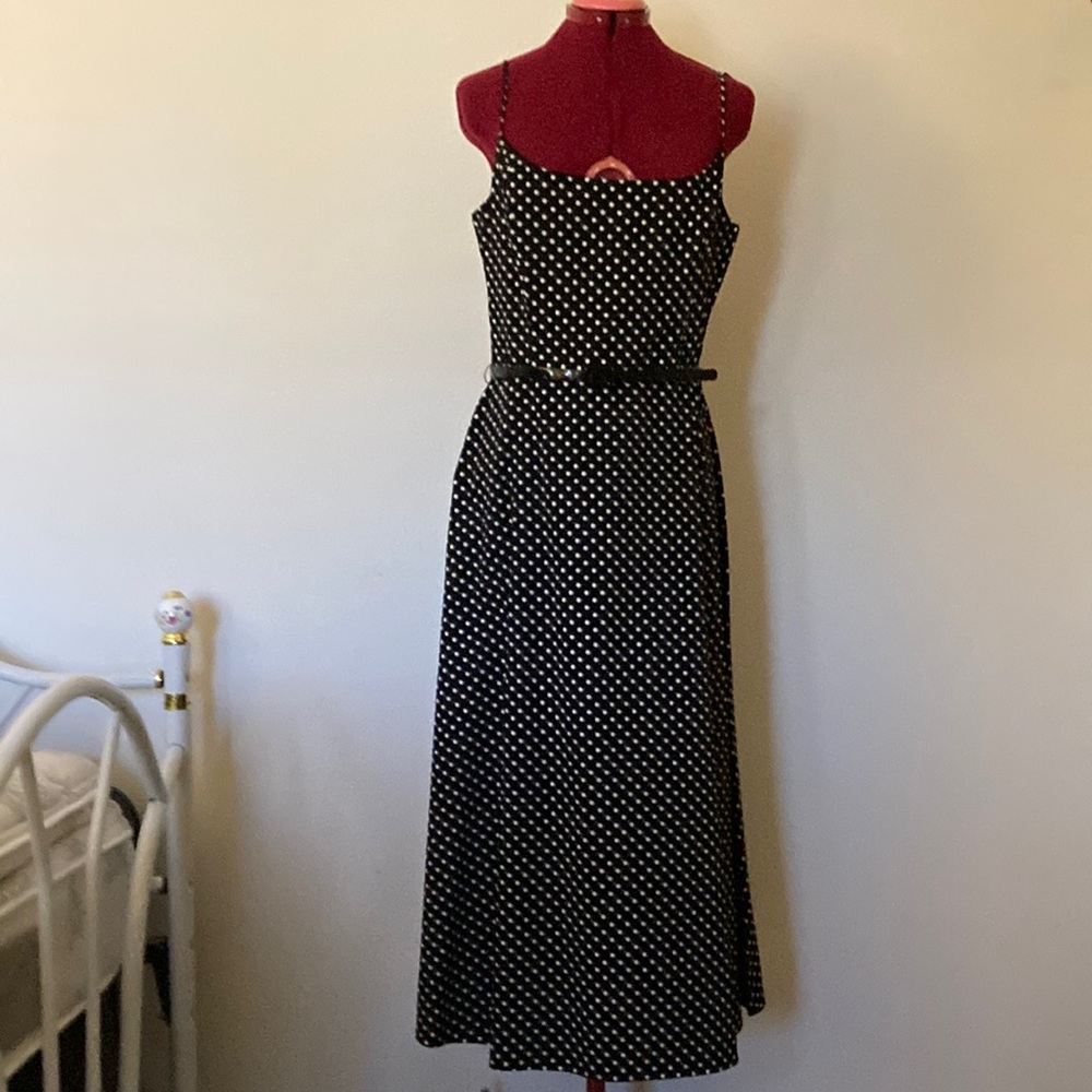 Jessica Howard size 12 polka dots lined  dress 97% cotton 2% spandex Made in USA - Picture 2 of 10
